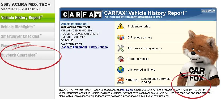 Read The Date On Carfax on a carfax report