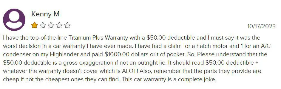 personal experience with extended warranty car shield