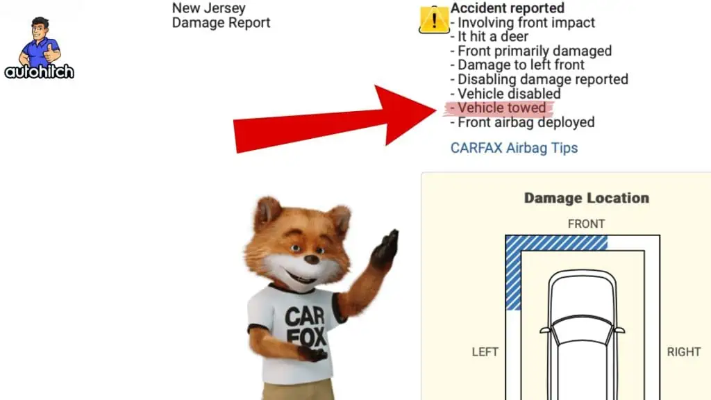 Carfax Shows Vehicle Towed