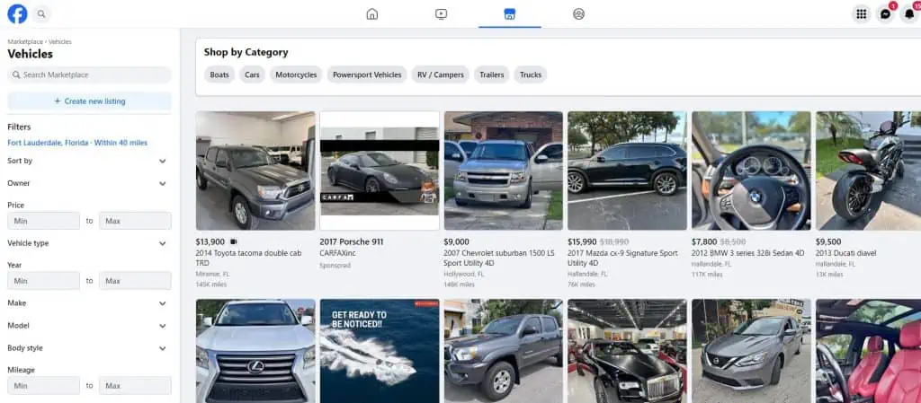 Facebook marketplace car scams